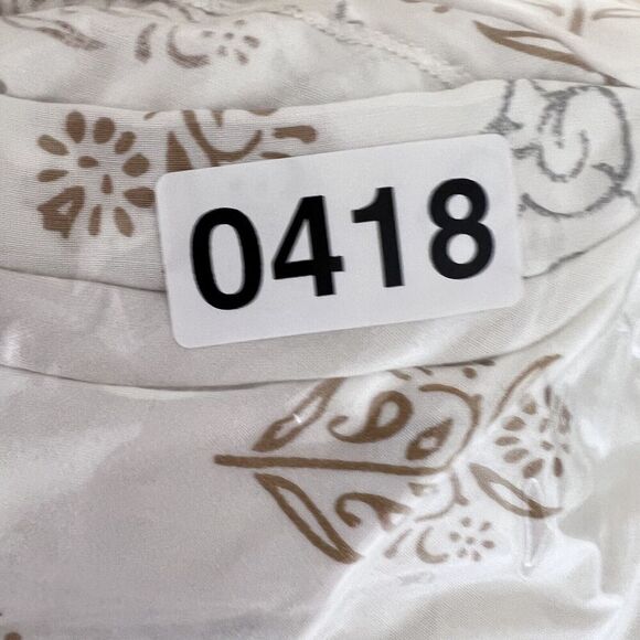 Sundance Maxi Dress Short Sleeve Size Large White Cream Tassel Tiered Boho - Picture 13 of 13